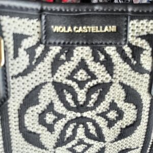 Viola Castellani Black and Cream Women's Bag